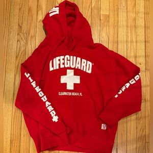 Lifeguard Red Hoodie Sweater